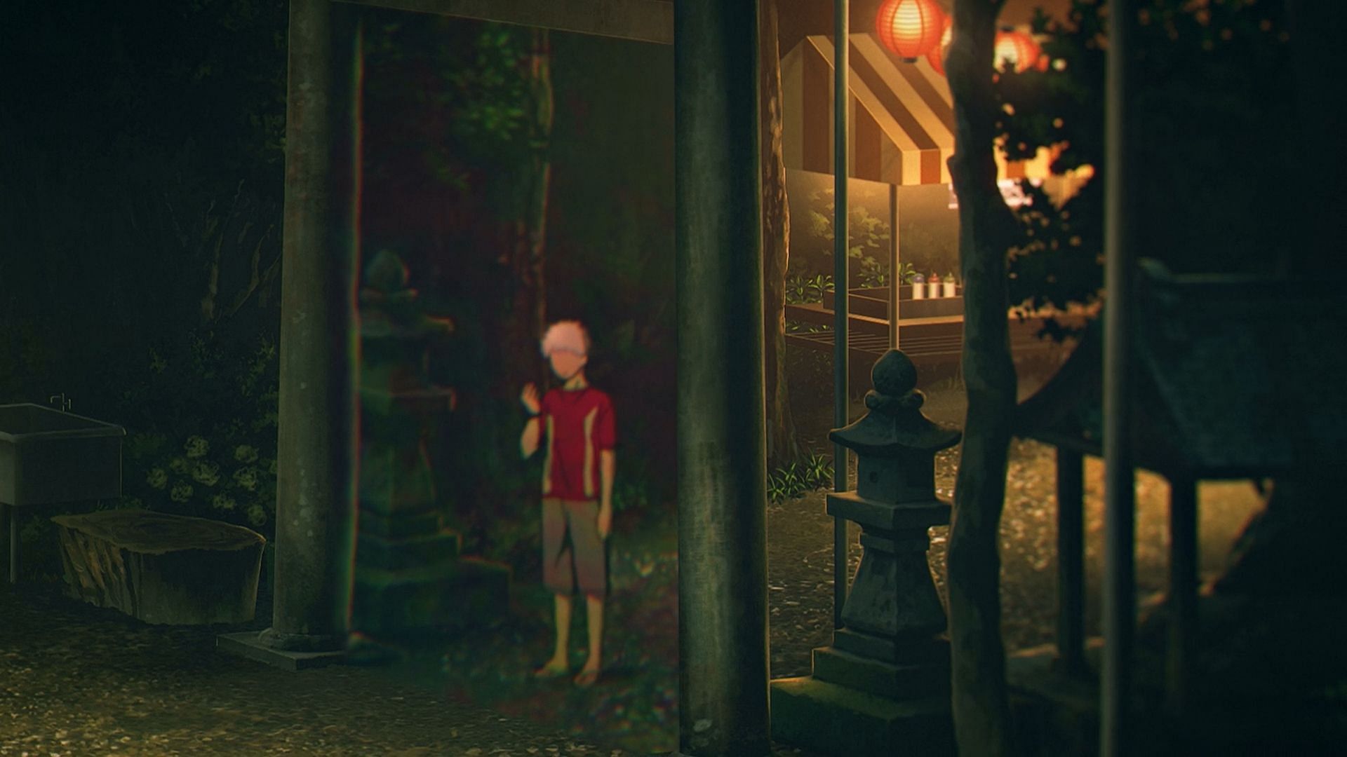 The fake Hikaru runs into the barrier in The Summer Hikaru Died episode 4 (Image via CygamesPictures)